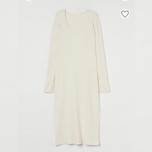 H&M RIBBED KNIT MIDI DRESS